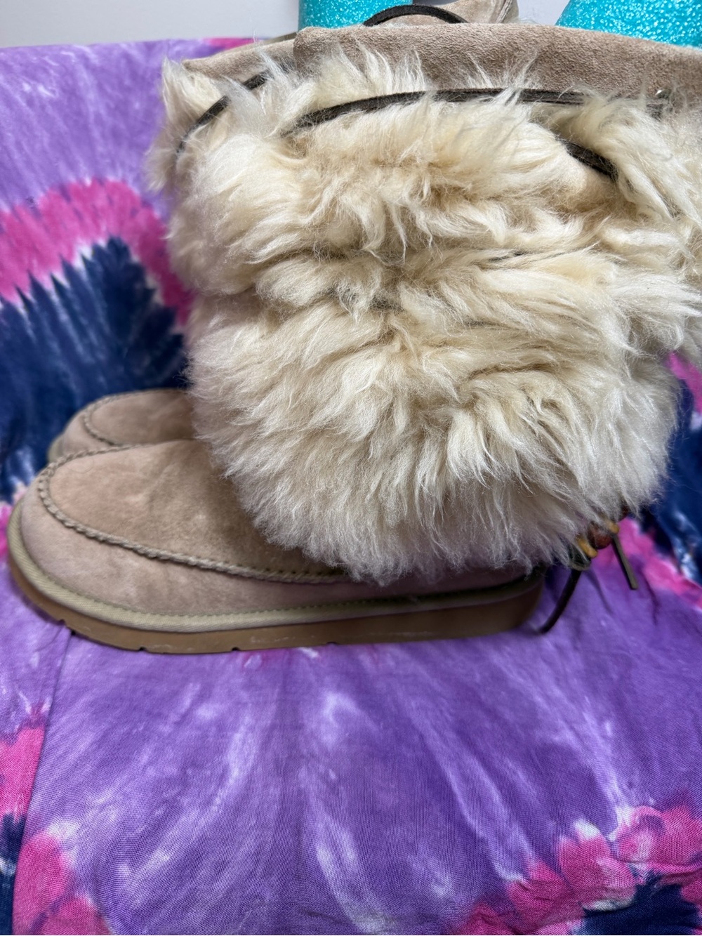 UGG Tan Shearling Moccasin Boots
